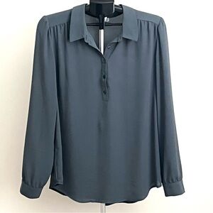 14th & Union Women’s Blue Gray Long Sleeve Blouse Size Large
